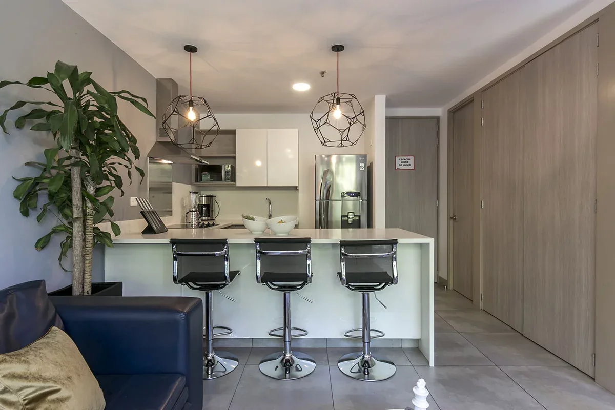 Open-plan kitchen and living room in a Classic apartment at Soul Lifestyle Apartments